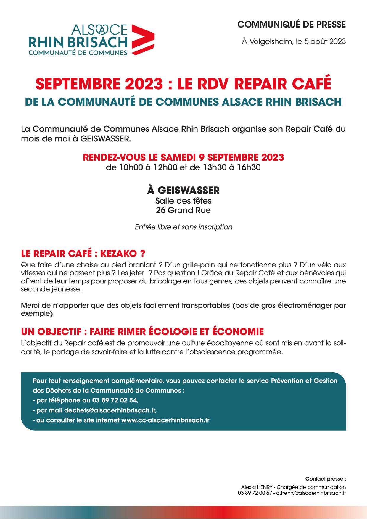 CCARB - Repair Café - 09.09.2023