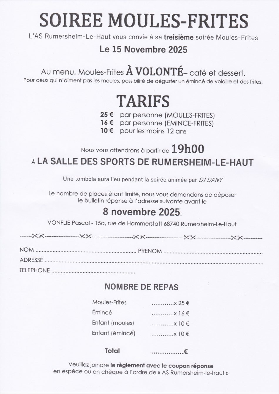 Flyer Moules-Frites - 15.11.2025