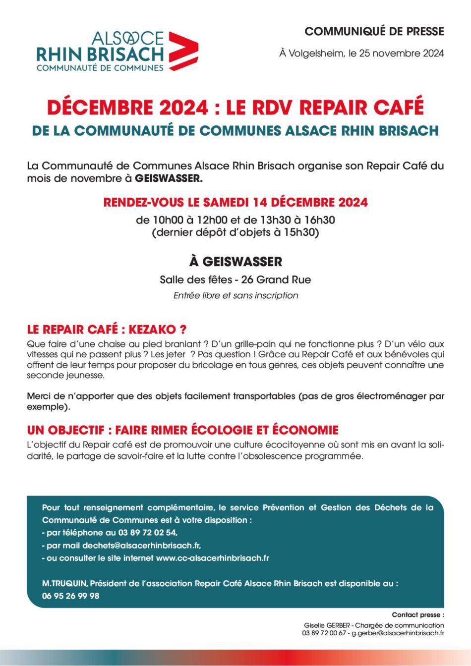 CCARB - Repair Café - 14.12.2024