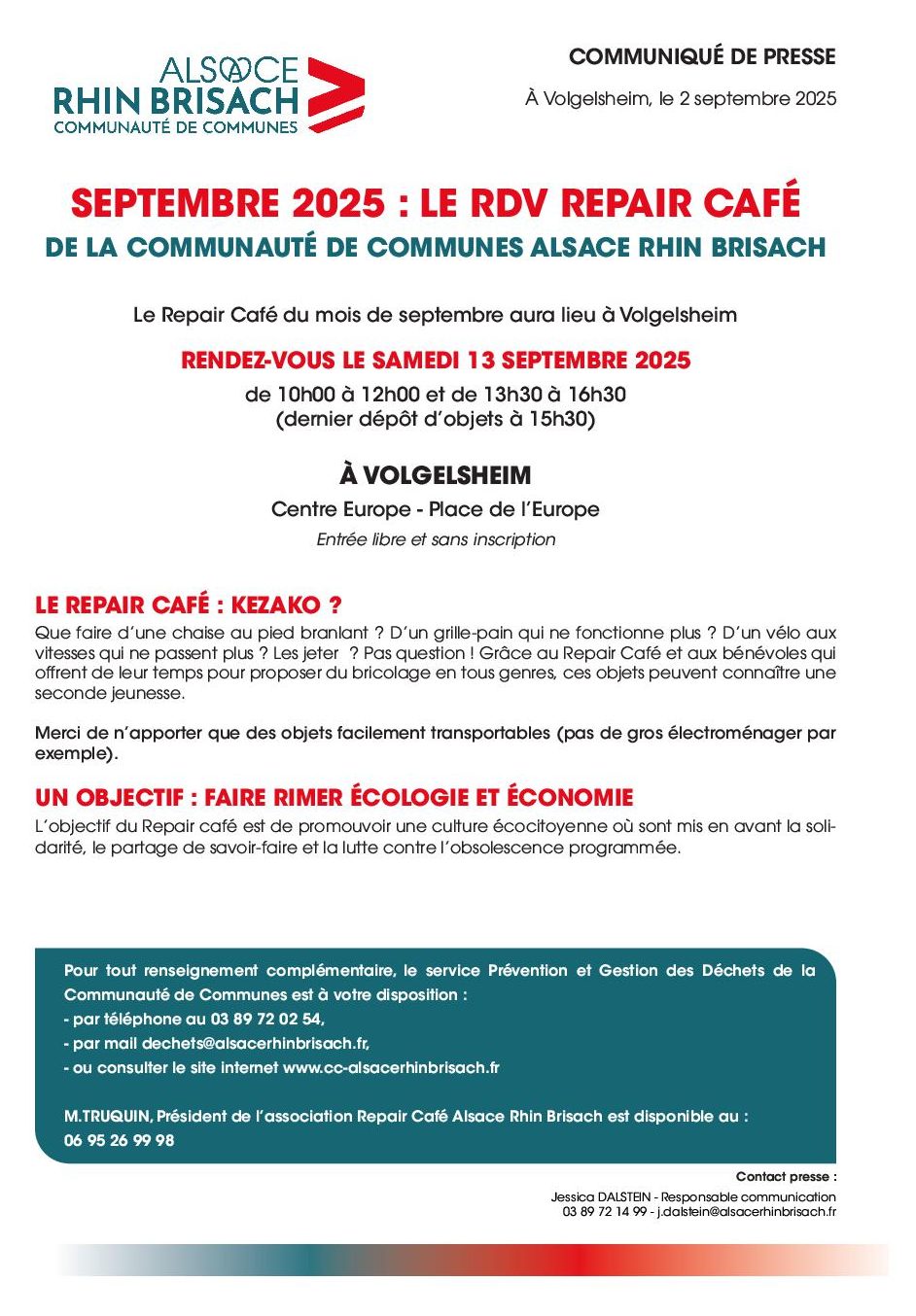 CCARB - Repair Café - 13.09.2025