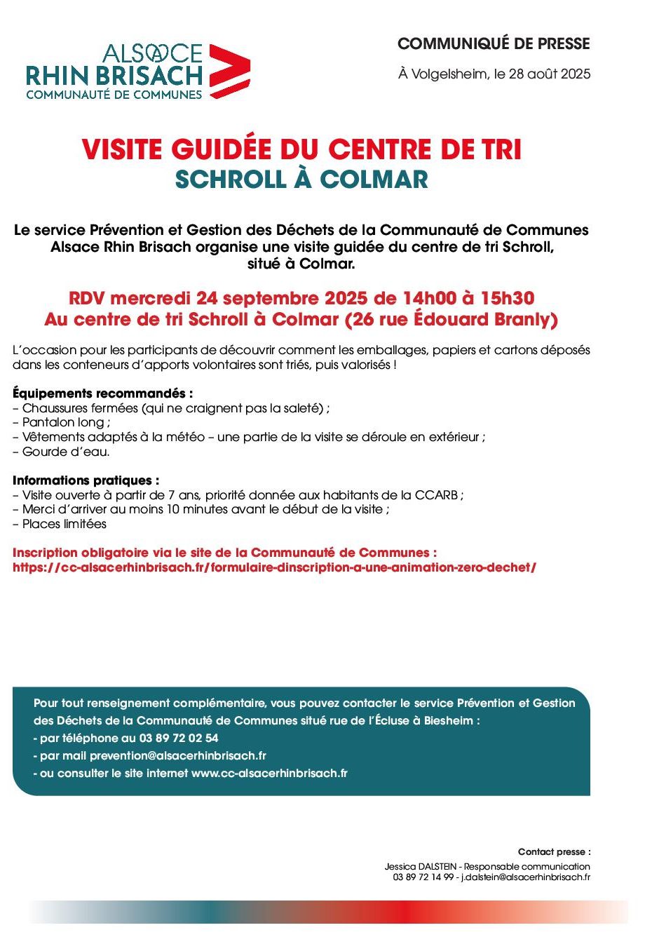 CCARB - Visite guidée Centre de Tri - 24.09.2025