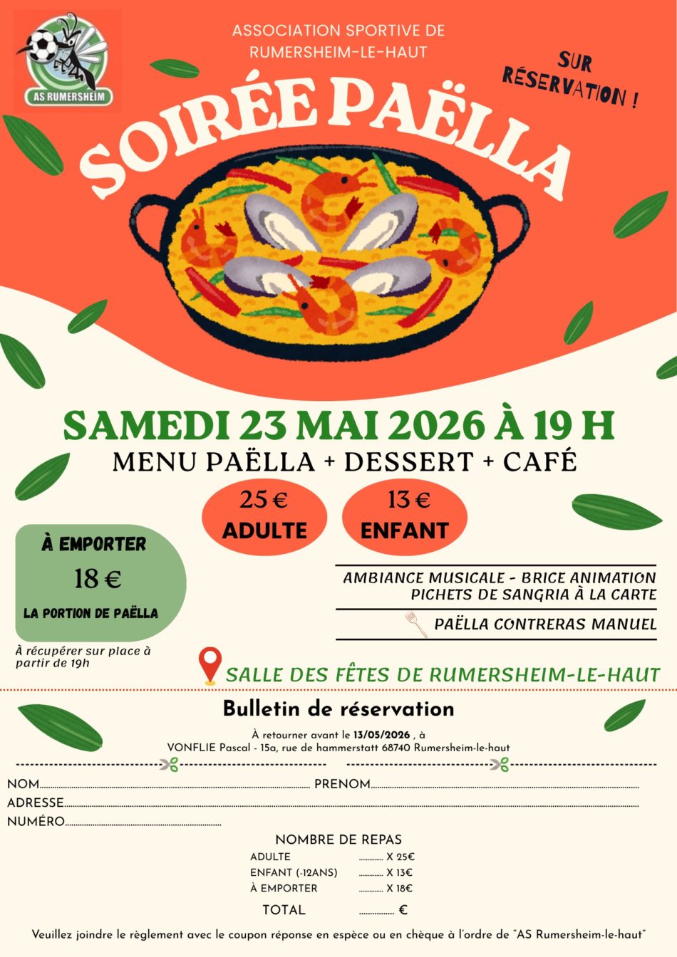 AS Rumersheim - Soirée paëlla - 23.05.2026
