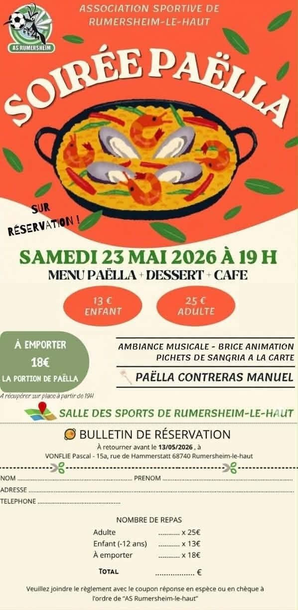 AS Rumersheim - Soirée paëlla - 23.05.2026