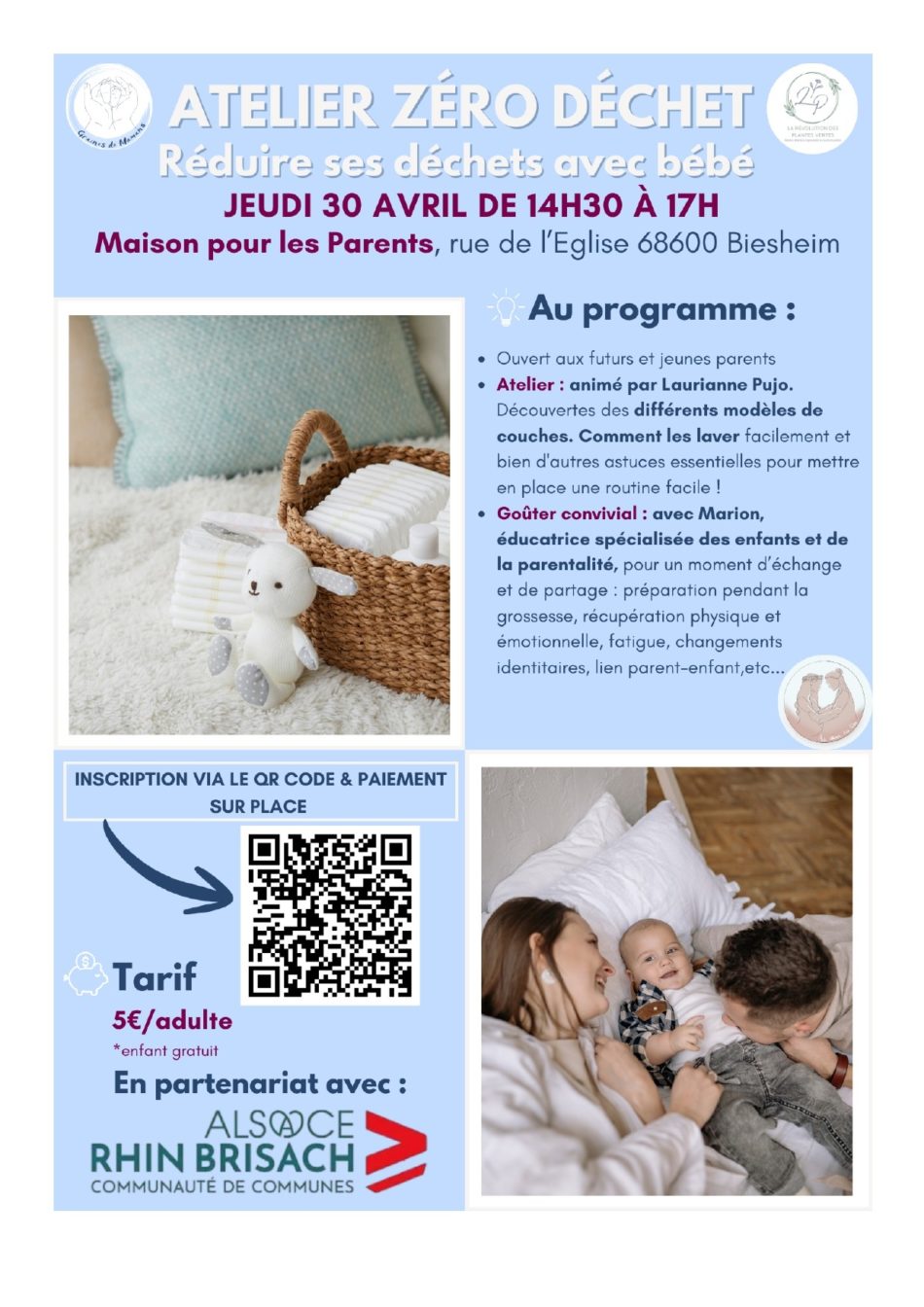 CCARB - Atelier bébé zéro déchet - Réduire ses déchats avec bébé - 30.04.2026
