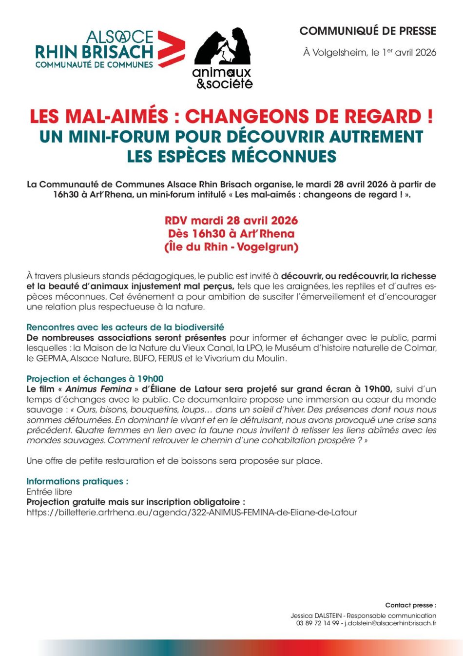 CCARB - LES MAL-AIMÉS CHANGEONS DE REGARD - 28.04.2026