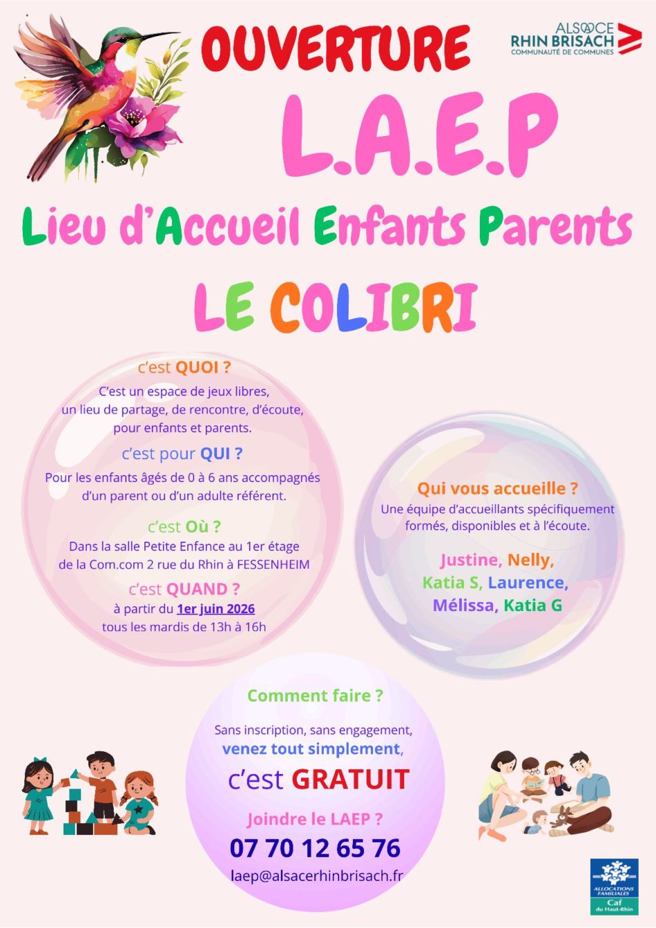 CCARB - Flyer LAEP - Lieu d’accueil parents enfants - Le colibri