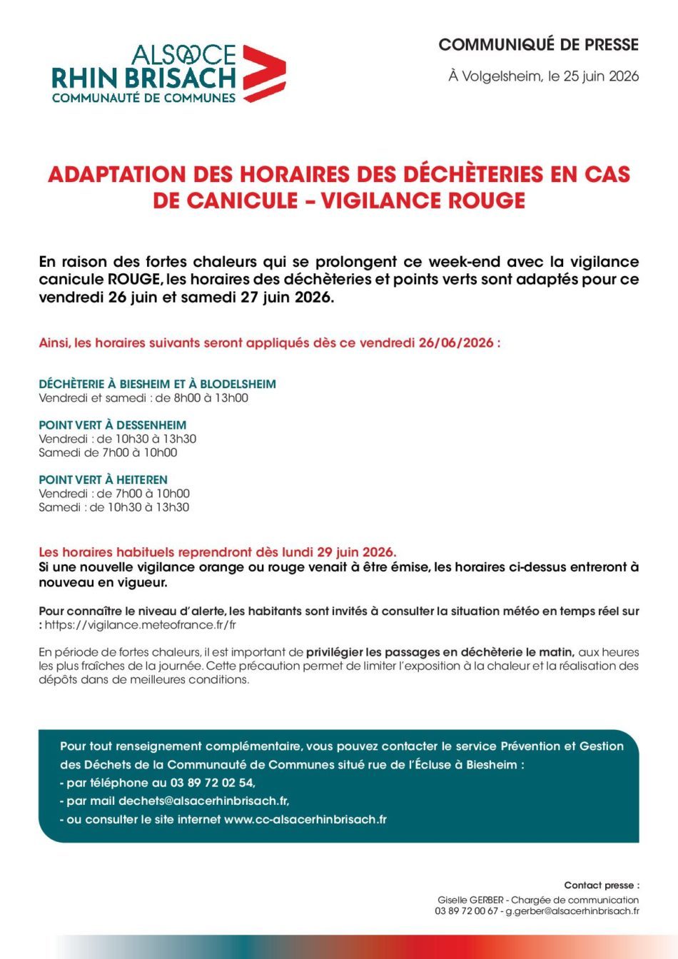 CCARB - Canicule 2026