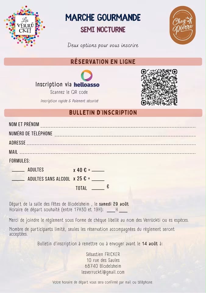 Marche gourmande semi nocturne - 29.08.2026