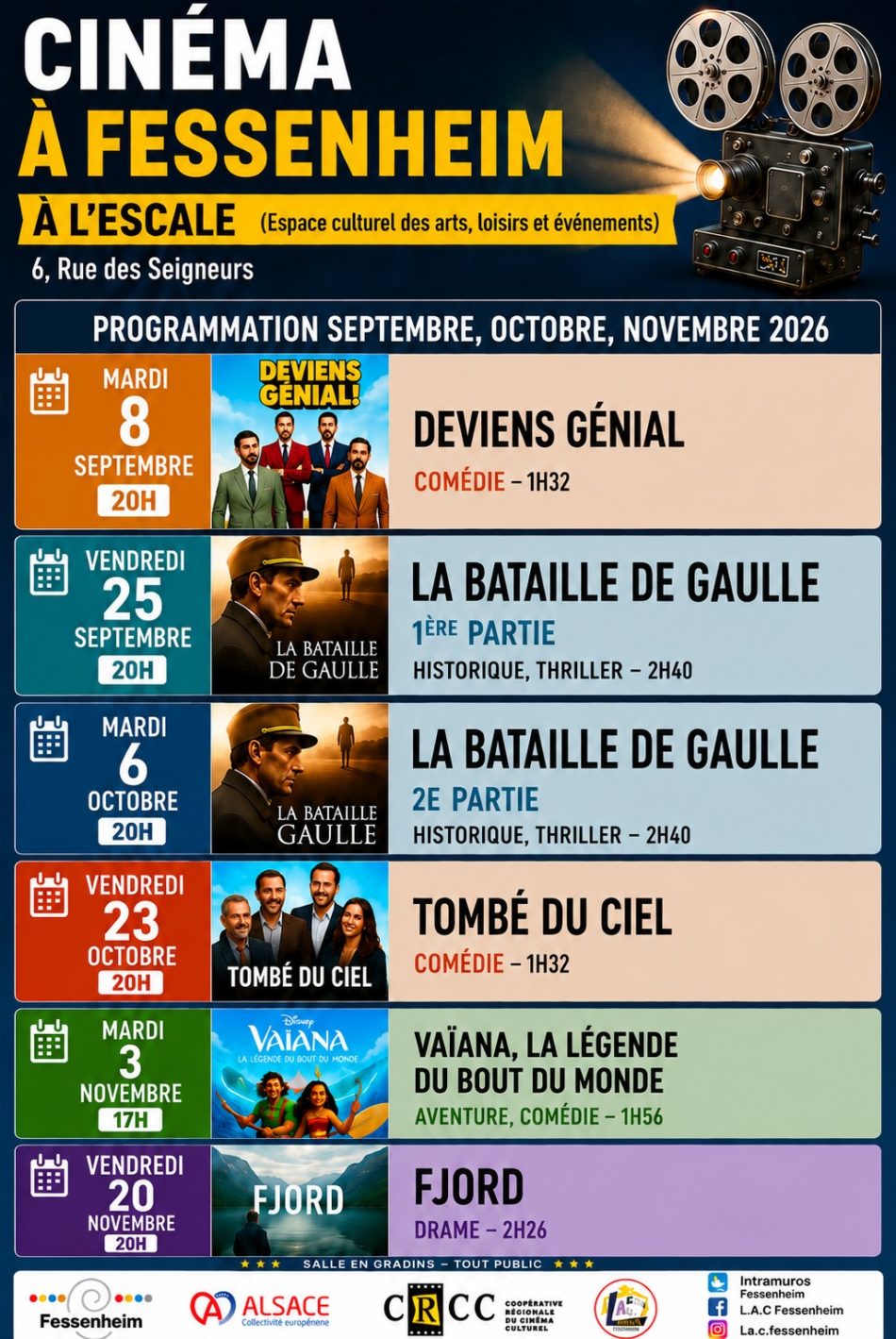 Programmation escale cinéma